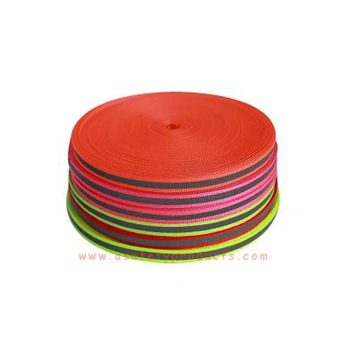 Sangles polyester réfléchissantes colorées