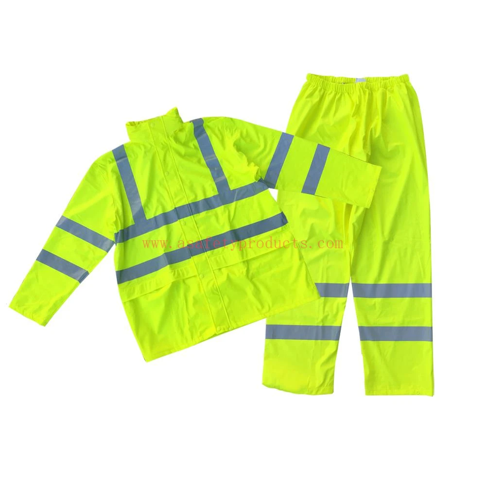 Combinaison de pluie imperméable haute visibilité